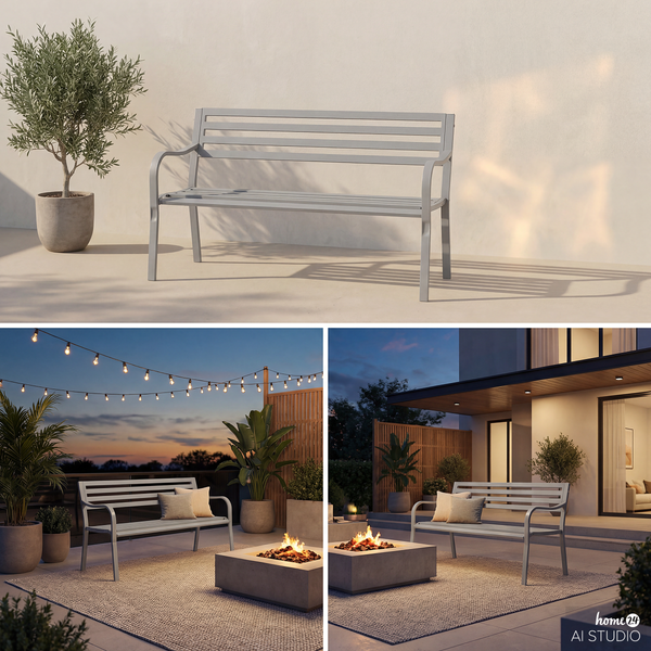 Gartenbank Sophy - Stahl - Silber