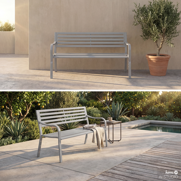 Gartenbank Sophy - Stahl - Silber