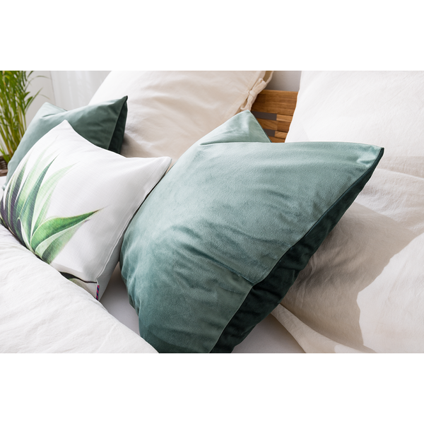 Kissenbezug T-Botanical Leaves - Webstoff - Weiß / Grün