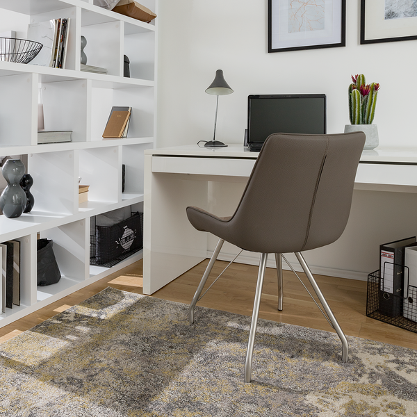 Polsterstuhl Saval (2er-Set) - Kunstleder / Edelstahl - Cappuccino