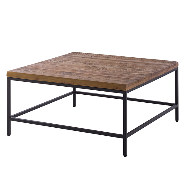 Couchtisch GRASBY - Pinie massiv / Metall - Pinie Dunkel / Schwarz - Höhe: 45 cm