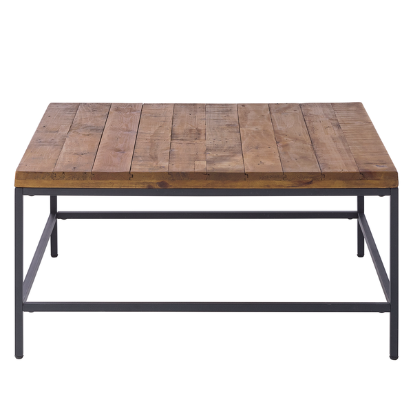 Couchtisch GRASBY - Pinie massiv / Metall - Pinie Dunkel / Schwarz - Höhe: 45 cm