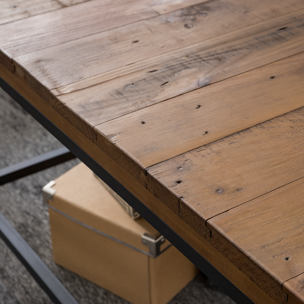 Couchtisch GRASBY - Pinie massiv / Metall - Pinie Dunkel / Schwarz - Höhe: 45 cm