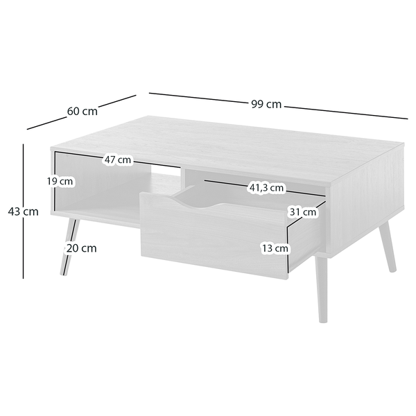 Couchtisch GJORA - Walnuss Dekor