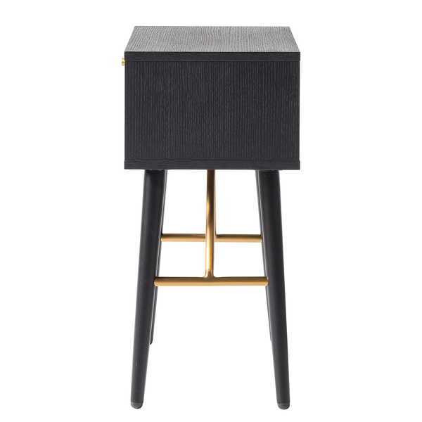 Nachttisch Moyo - Schwarz - Eiche - 40 x 60 x 30 cm