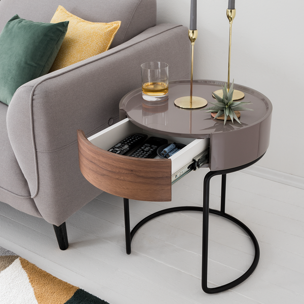 Beistelltisch Don - Holzwerkstoff / Metall - Braun / Schwarz