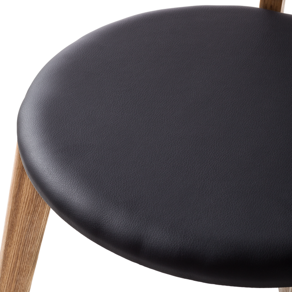 Esszimmerstuhl Bogmoor (2er-Set) - Kunstleder / Esche massiv - Beige / Schwarz