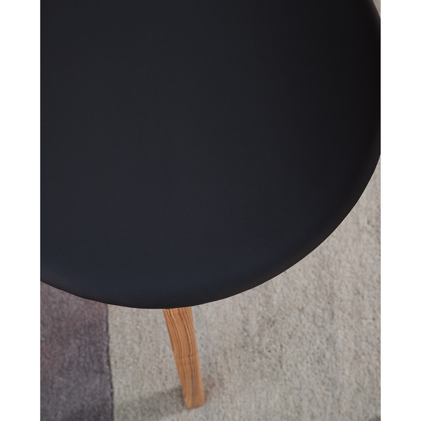 Esszimmerstuhl Bogmoor (2er-Set) - Kunstleder / Esche massiv - Beige / Schwarz