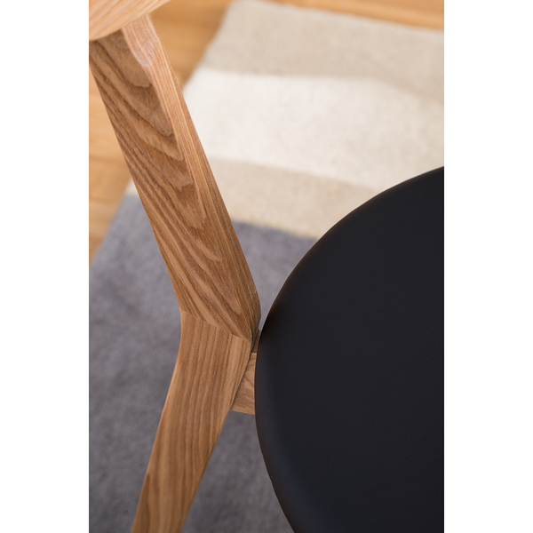 Esszimmerstuhl Bogmoor (2er-Set) - Kunstleder / Esche massiv - Beige / Schwarz