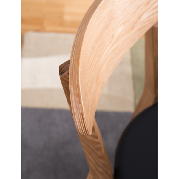 Esszimmerstuhl Bogmoor (2er-Set) - Kunstleder / Esche massiv - Beige / Schwarz