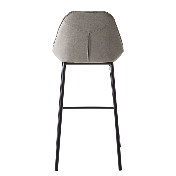 Barstuhl Broon (2er-Set) - Webstoff / Eisen - Grau / Schwarz