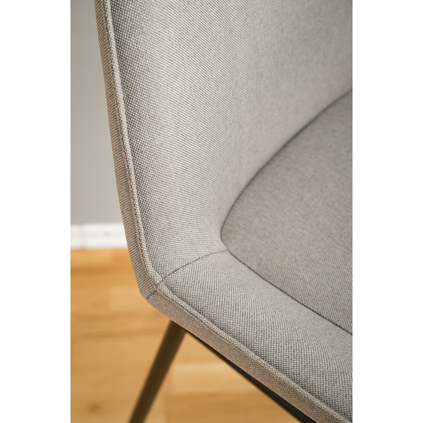 Barstuhl Broon (2er-Set) - Webstoff / Eisen - Grau / Schwarz