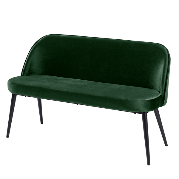 Küchensofa Jacklin - Samt / Metall  - Schwarz - Grün