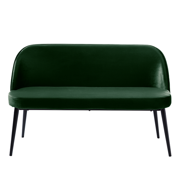 Küchensofa Jacklin - Samt / Metall  - Schwarz - Grün