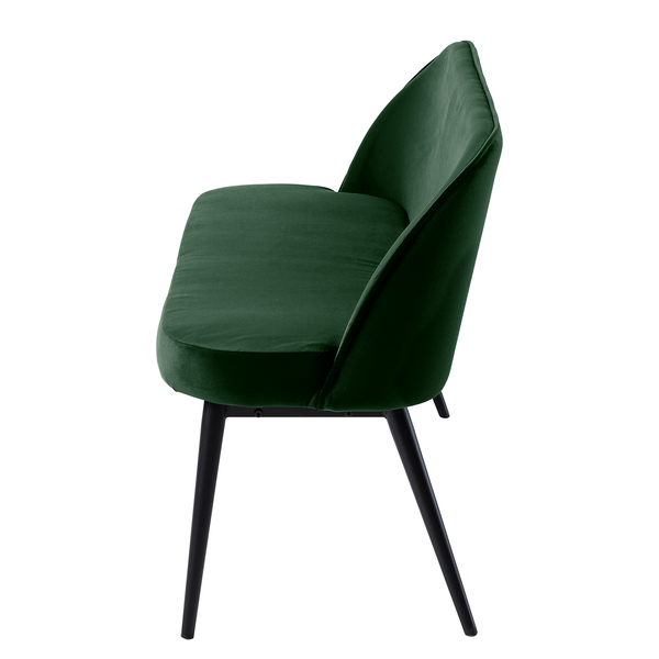 Küchensofa Jacklin - Samt / Metall  - Schwarz - Grün