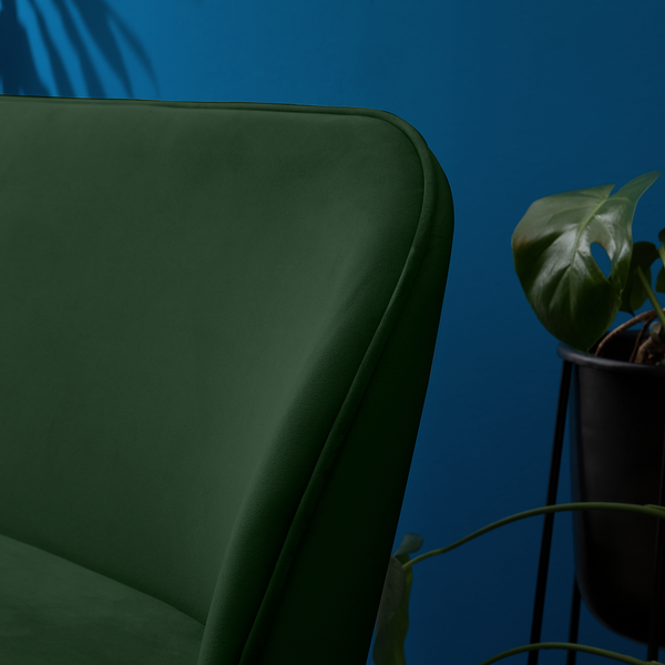 Küchensofa Jacklin - Samt / Metall  - Schwarz - Grün