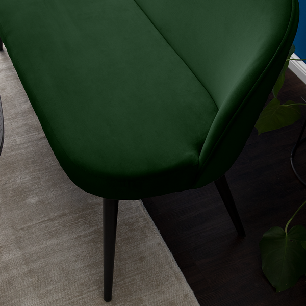 Küchensofa Jacklin - Samt / Metall  - Schwarz - Grün