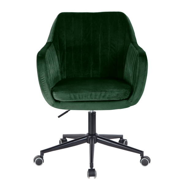 Bürodrehstuhl Leezy - Samt - Grün / Schwarz