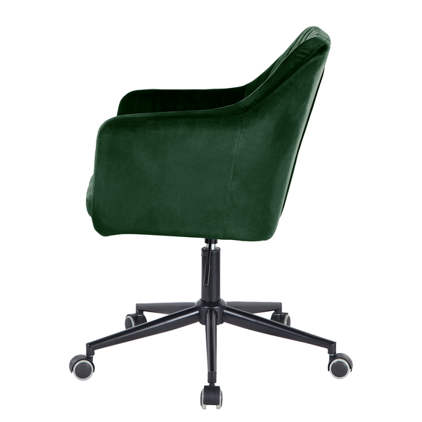 Bürodrehstuhl Leezy - Samt - Grün / Schwarz