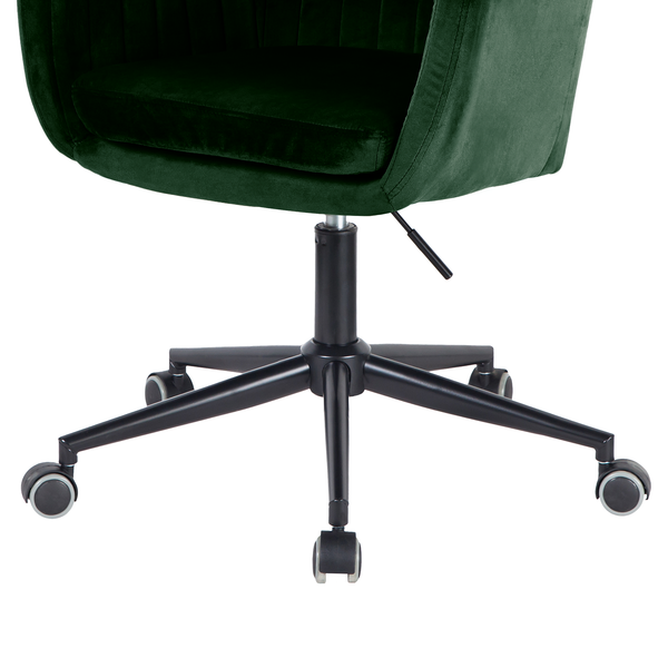 Bürodrehstuhl Leezy - Samt - Grün / Schwarz