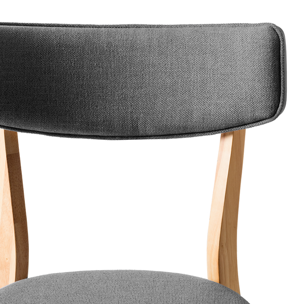Esszimmerstuhl COLSON - Webstoff / Gummibaum massiv - Dunkelgrau - 2er Set