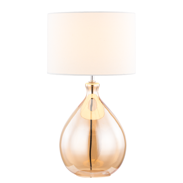 Tischleuchte Loster - Mischgewebe / Sicherheitsglas - 1-flammig - Beige