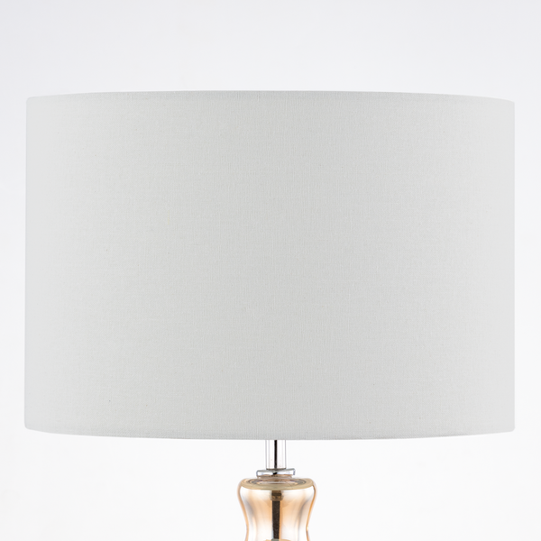 Tischleuchte Loster - Mischgewebe / Sicherheitsglas - 1-flammig - Beige