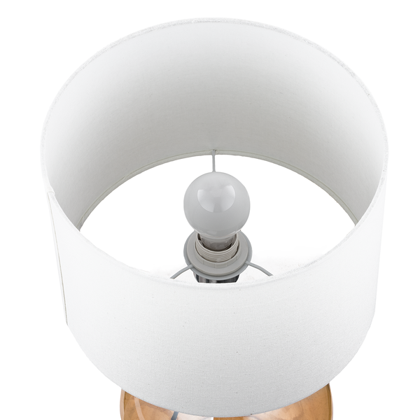 Tischleuchte Loster - Mischgewebe / Sicherheitsglas - 1-flammig - Beige
