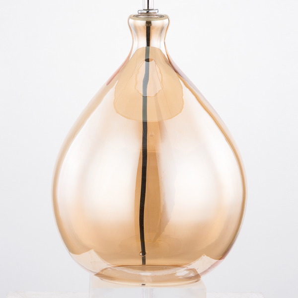 Tischleuchte Loster - Mischgewebe / Sicherheitsglas - 1-flammig - Beige
