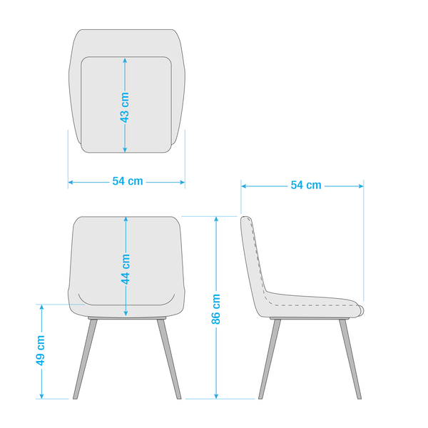 Polsterstuhl Midge - Braun - 2er Set