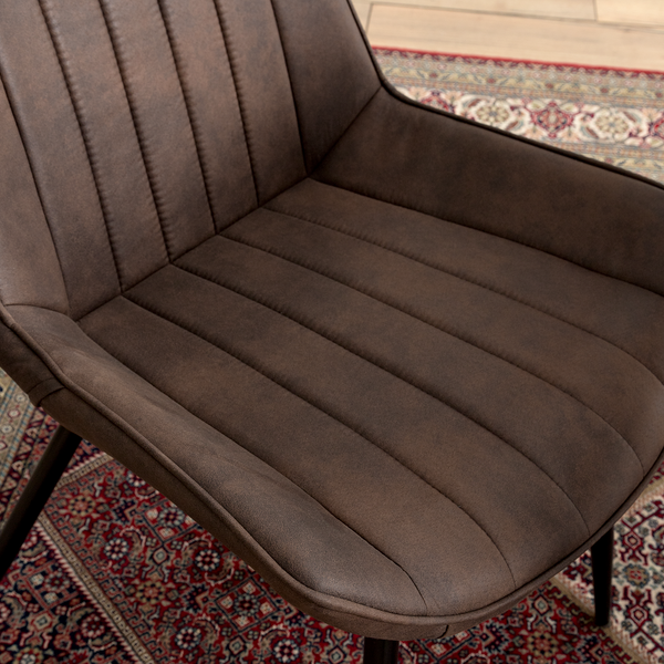 Polsterstuhl Midge - Braun - 2er Set