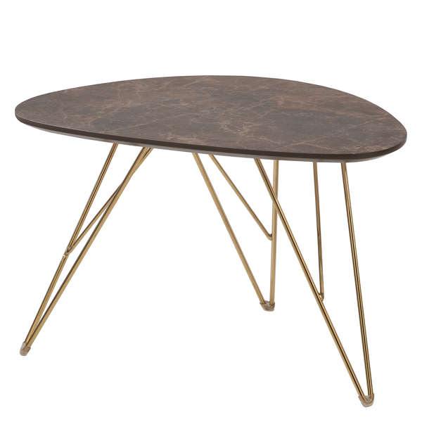 Couchtisch Sherry I - Marmor Braun Dekor / Gold