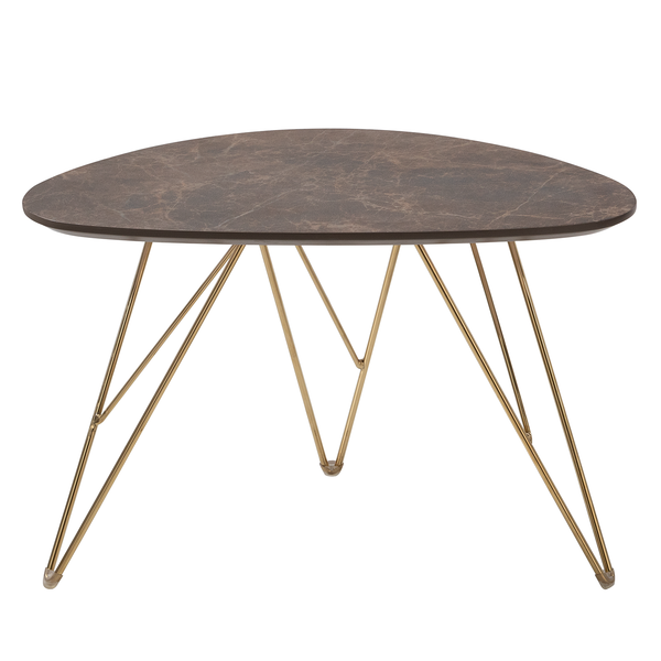 Couchtisch Sherry I - Marmor Braun Dekor / Gold