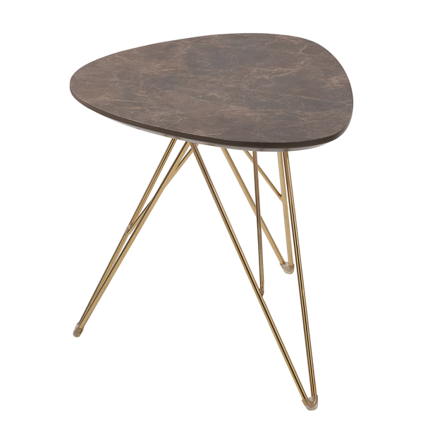 Couchtisch Sherry I - Marmor Braun Dekor / Gold