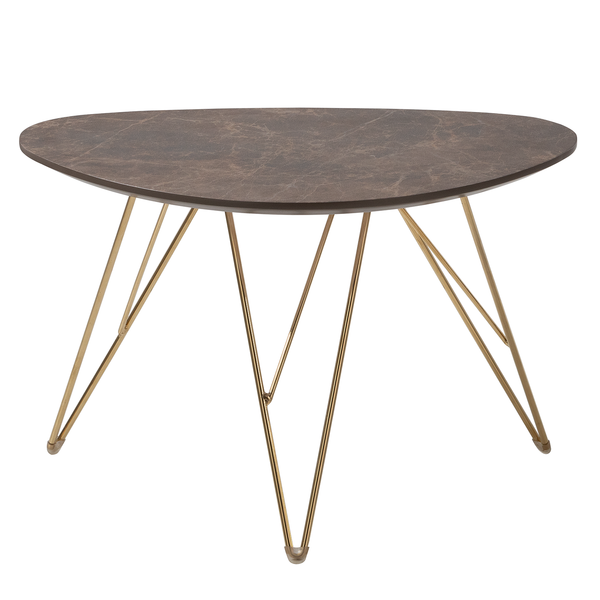 Couchtisch Sherry I - Marmor Braun Dekor / Gold