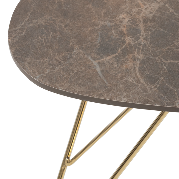 Couchtisch Sherry I - Marmor Braun Dekor / Gold