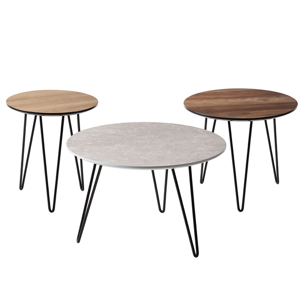 Beistelltisch Kess ll - Eiche Vintage Dekor Dunkelbraun / Schwarz