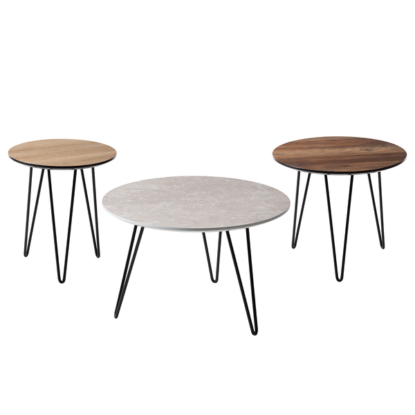Beistelltisch Kess ll - Eiche Vintage Dekor Dunkelbraun / Schwarz