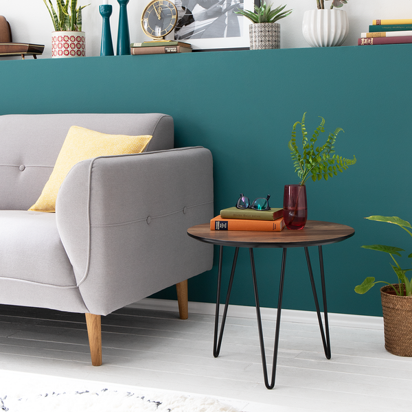 Beistelltisch Kess ll - Eiche Vintage Dekor Dunkelbraun / Schwarz