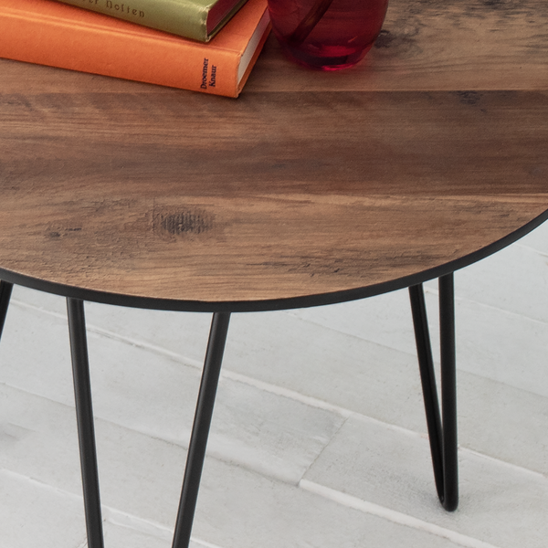 Beistelltisch Kess ll - Eiche Vintage Dekor Dunkelbraun / Schwarz