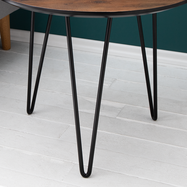 Beistelltisch Kess ll - Eiche Vintage Dekor Dunkelbraun / Schwarz