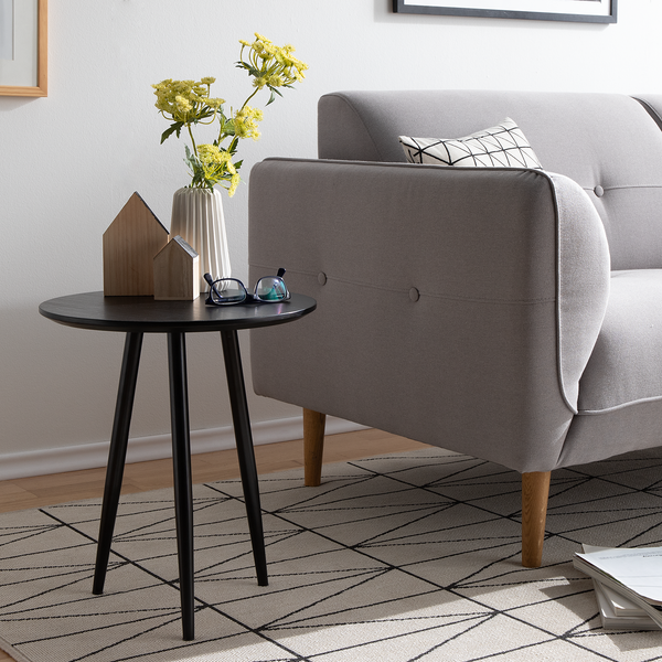 Beistelltisch Kitt S - Eiche Dekor Schwarz / Schwarz