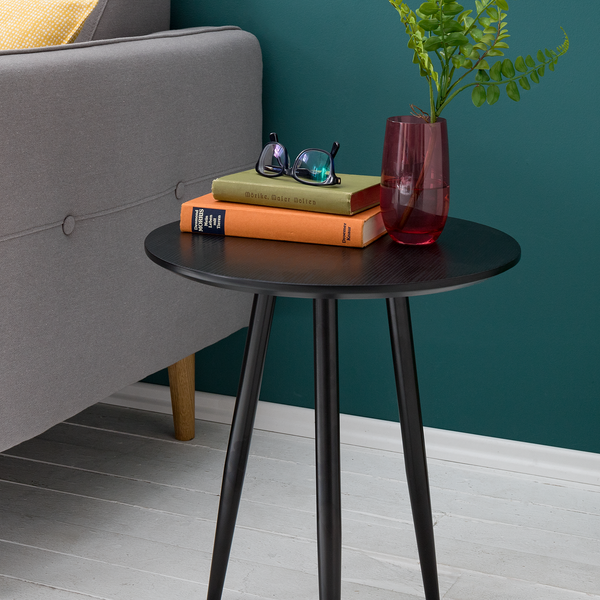 Beistelltisch Kitt S - Eiche Dekor Schwarz / Schwarz