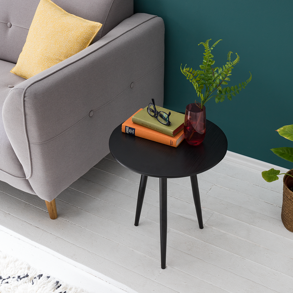 Beistelltisch Kitt S - Eiche Dekor Schwarz / Schwarz