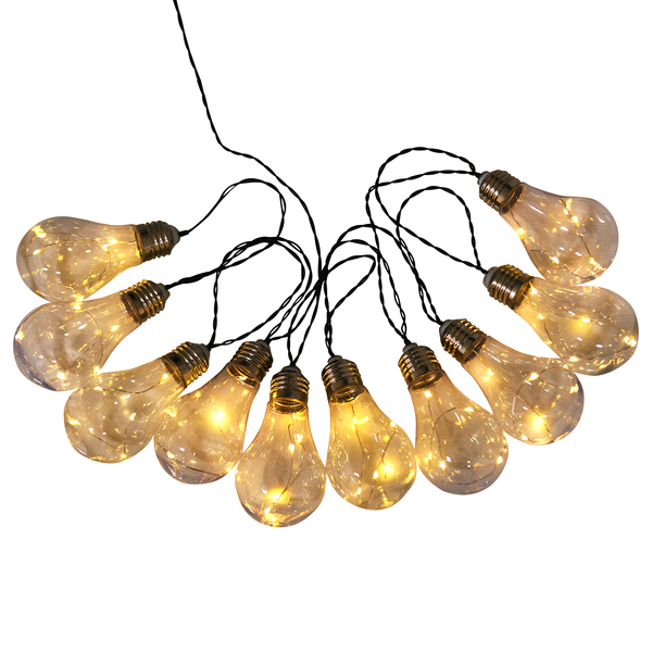 LED-Solarlichterkette Glühbirne - Acrylglas - Transparent