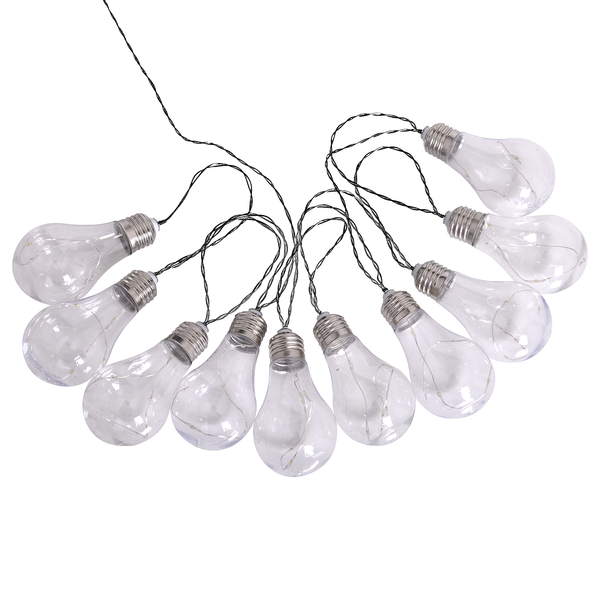 LED-Solarlichterkette Glühbirne - Acrylglas - Transparent