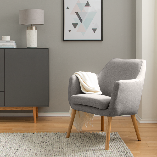 Loungesessel NICHOLAS - Webstoff Cors: Granit