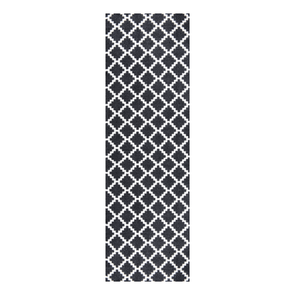 Läufer Elegance - Kunstfaser - Schwarz / Weiß