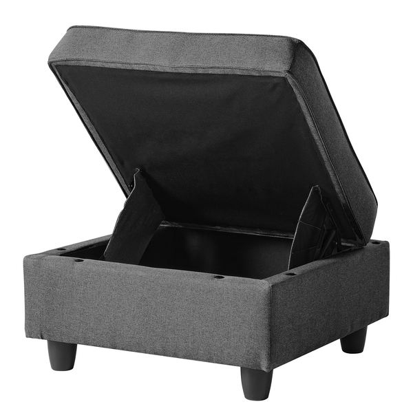 Hocker Lavara - Webstoff - Dunkelgrau