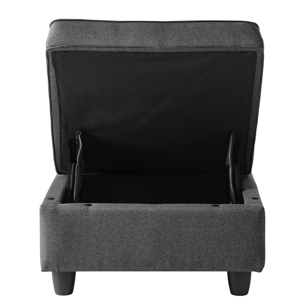 Hocker Lavara - Webstoff - Dunkelgrau